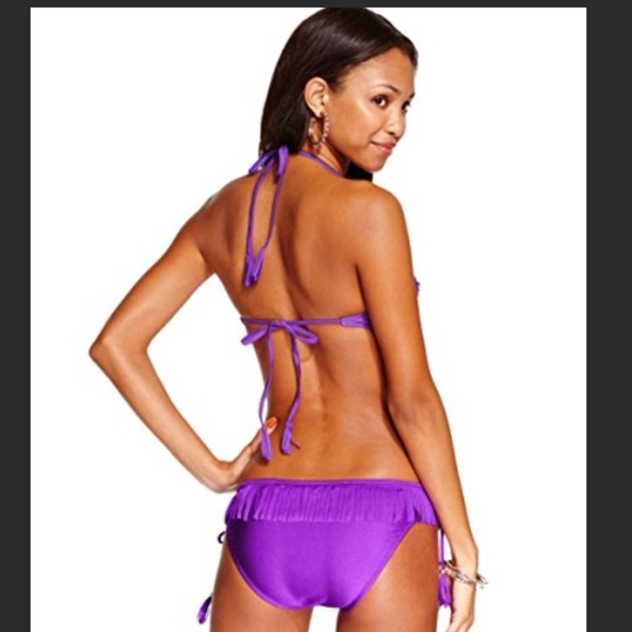 Raisins Swim Raisins Purple Fringe Bead Bikini Large Poshmark